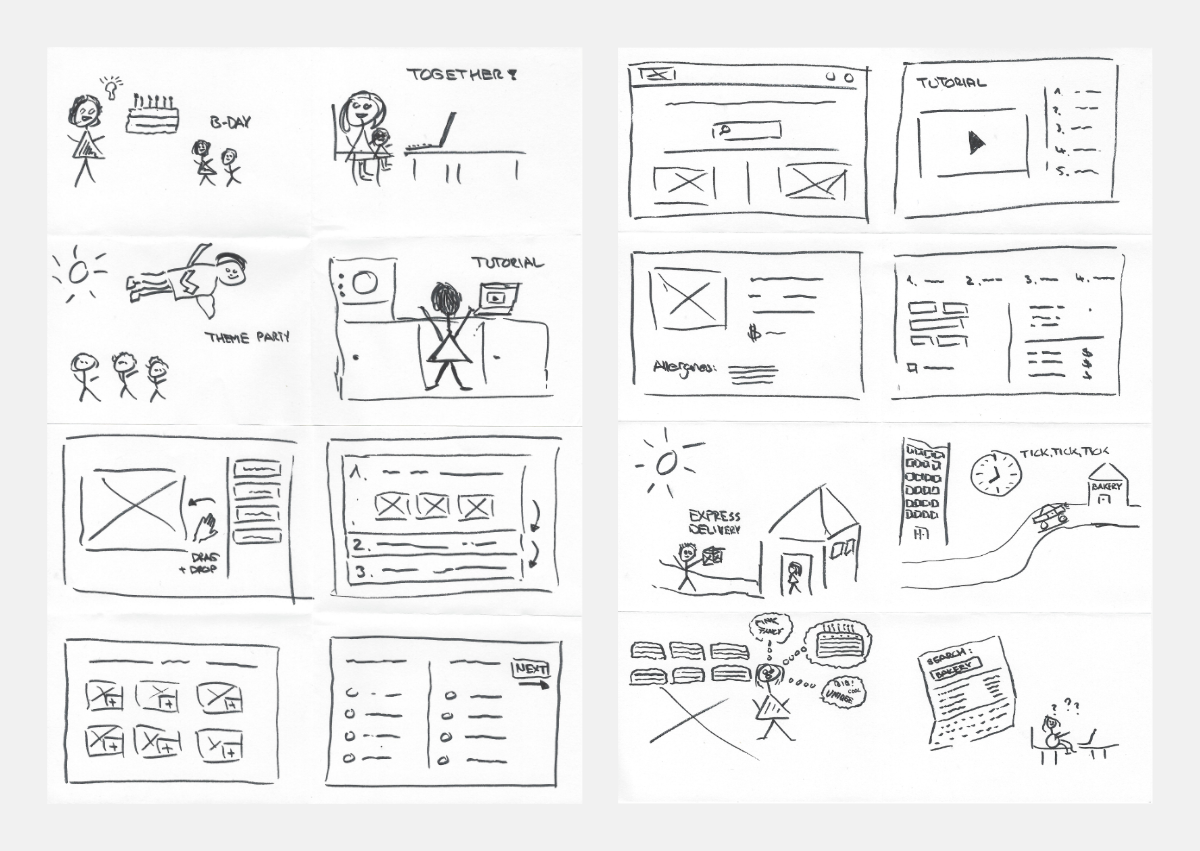 Storyboard and sketches
